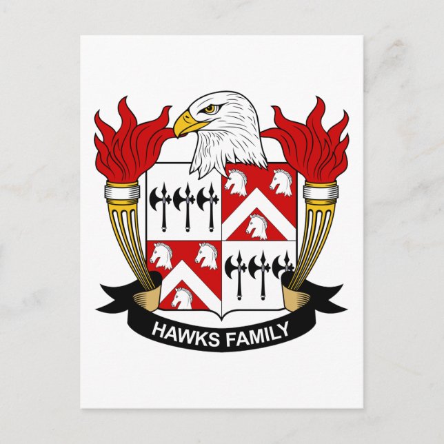 Carte Postale Cimier familial Hawks (Devant)