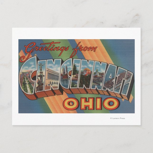 Carte Postale Cincinnati, Ohio - Grandes scènes de lettres 2 (Devant)