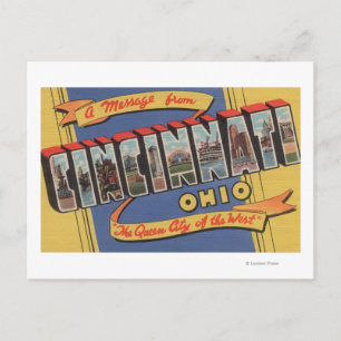 Carte Postale Cincinnati, Ohio - Scènes de grandes lettres