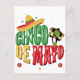 Carte Postale Cinco De Mayo Avec Casquette Cactus Funny Cinco De