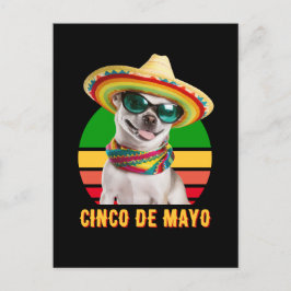Carte Postale Cinco De Mayo Chapeau Chihuahua Avec Lunettes De S