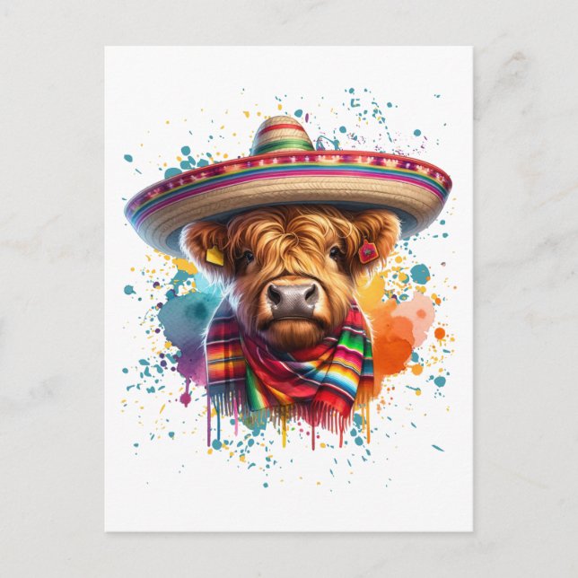 Carte Postale Cinco de Mayo Cow (Devant)