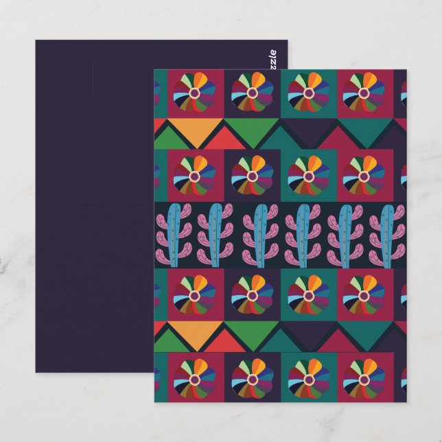 Carte Postale Cinco De Mayo Motif mexicain d'art (Devant / Derrière)