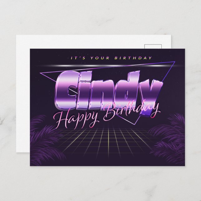 Carte Postale Cindy Name (Devant / Derrière)