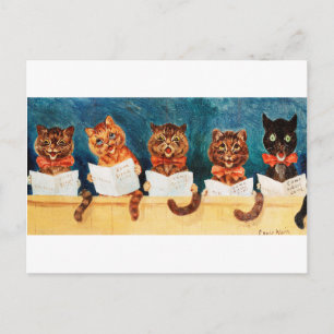 Carte Postale Cinq chats chanteurs, Louis Wain