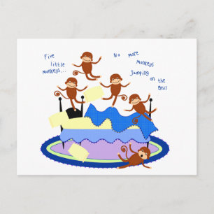 Carte Postale cinq petits singes