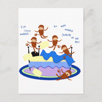 Carte Postale cinq petits singes