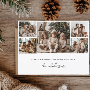 Carte Postale Cinq Photo Joyeux Noël et Bonne Année