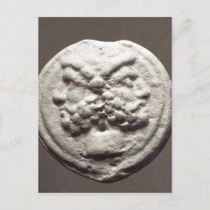 Carte Postale Cinq pièces de monnaie dépeignant Janus, Jupiter