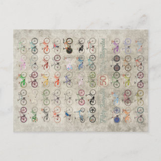 Carte Postale Cinquante bicyclettes