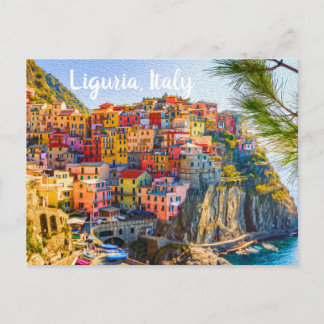 Carte Postale Cinque Terre Ligurie Italie Maisons de bord de mer