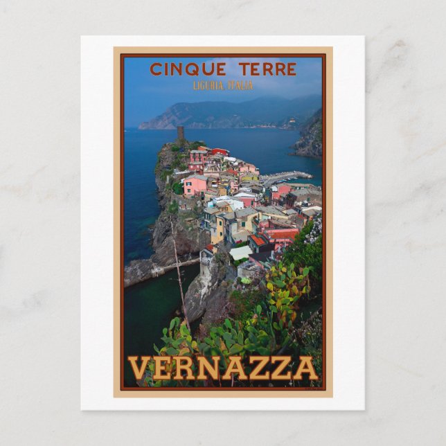Carte Postale Cinque Terre - Vernazza d'en haut (Devant)