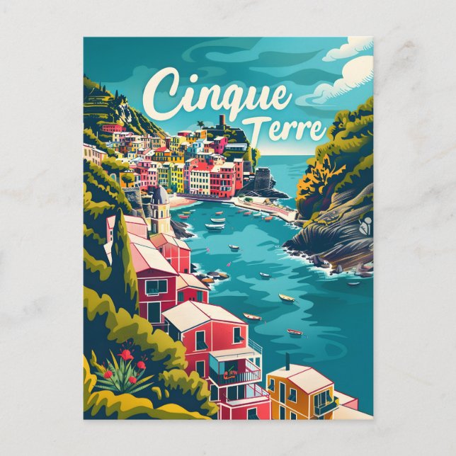 Carte Postale Cinque Terre Vintage (Devant)