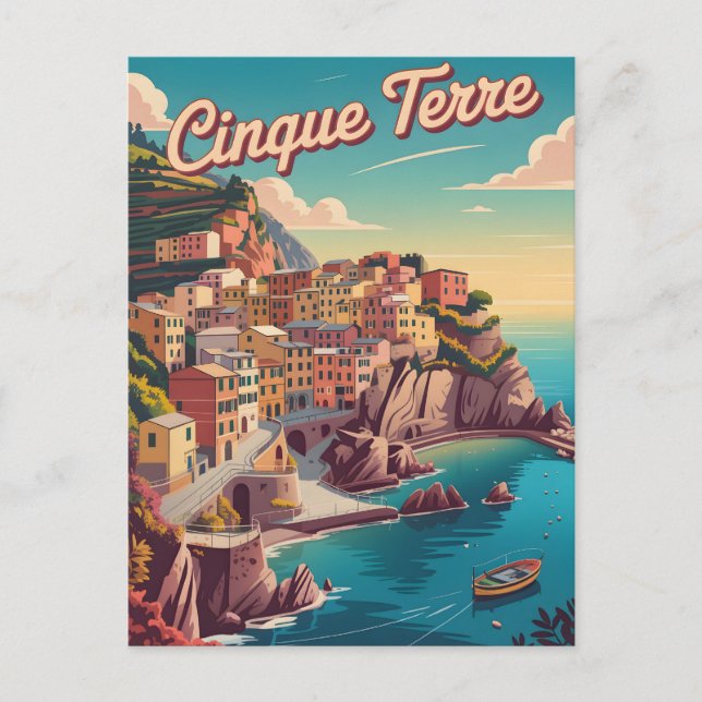 Carte Postale Cinque Terre vintage (Devant)