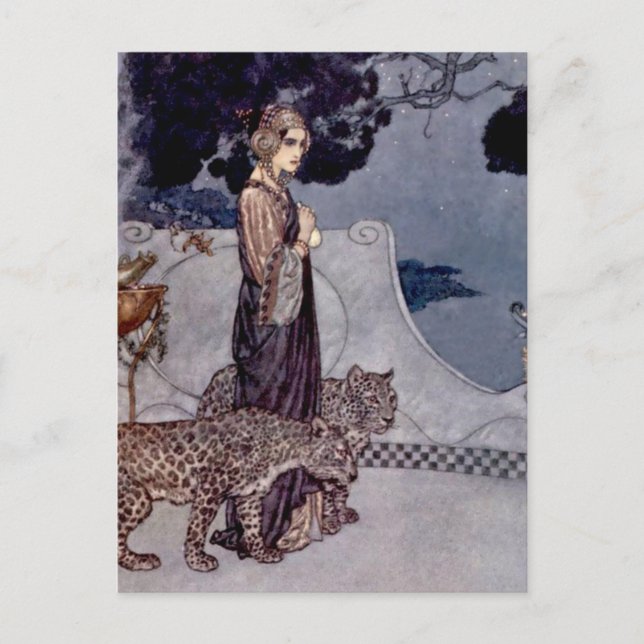 Carte Postale "Circe With Leopards" par Edmund Dulac (Devant)
