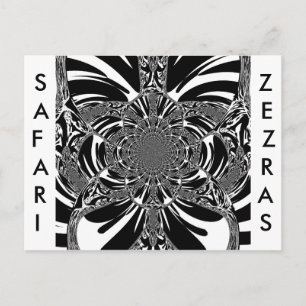 Carte Postale Circulaire Zebra Kaleidoscope Art