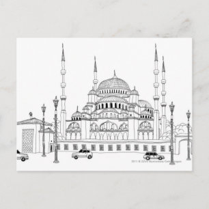 Carte Postale Circulation par mosquée