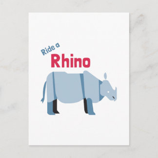 Carte Postale Circuler sur un Rhino