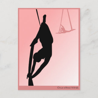 Carte Postale cirque contemporain, silhouette de deux filles