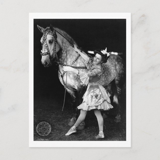 Carte Postale Cirque Girl with Horse, 1908 (Devant)