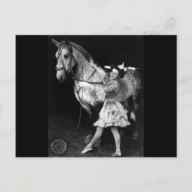Carte Postale Cirque Girl with Horse, 1908 (Devant)