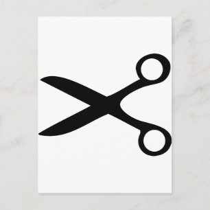 Carte Postale ciseaux de coiffeur noir