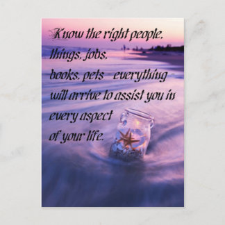 Carte Postale Citation à thème de plage positive inspirante