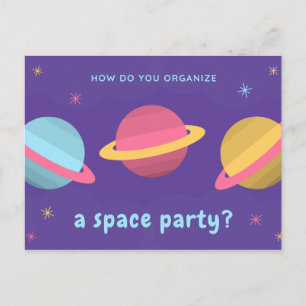 Carte Postale Citation amusante - Parti Planètes pourpres