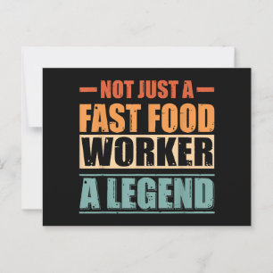 Carte Postale Citation amusante Retro Fast Food Worker