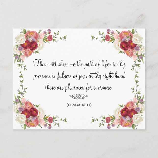 Carte Postale Citation Biblique Inspirationnelle Religieuse Flor (Devant)