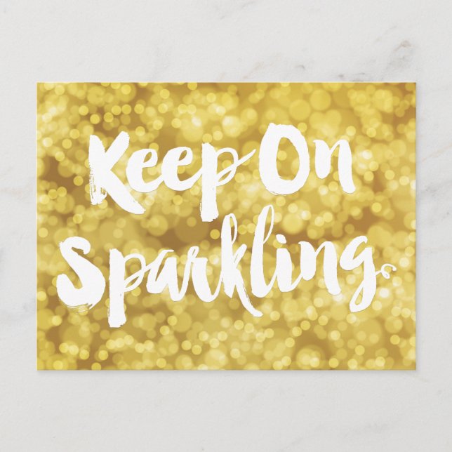 Carte Postale Citation Bokeh de Parties scintillant floue en or (Devant)