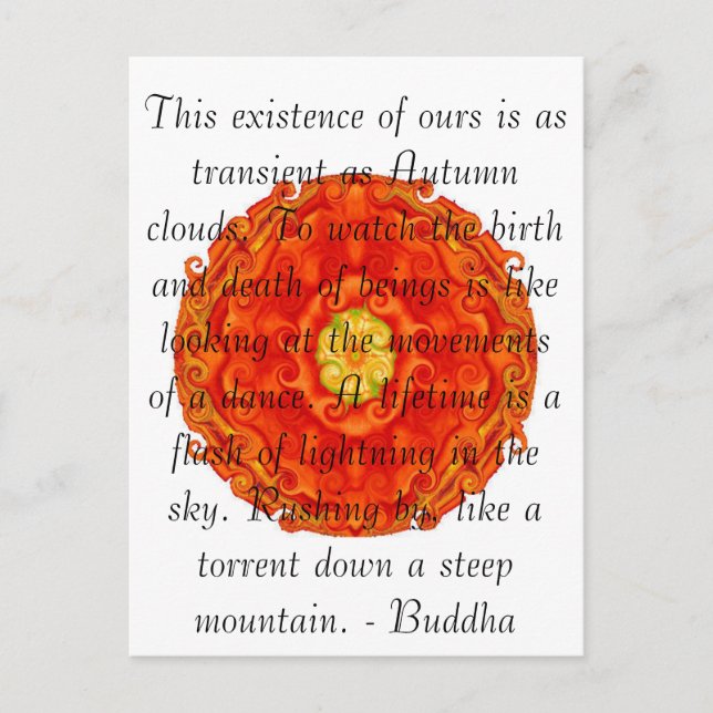Carte Postale Citation bouddhiste au design spirituel vibrant (Devant)