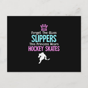 Carte Postale Citation Cadeau Femme de hockey sur glace mignonne