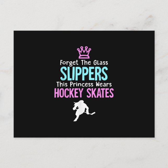 Carte Postale Citation Cadeau Femme de hockey sur glace mignonne (Devant)