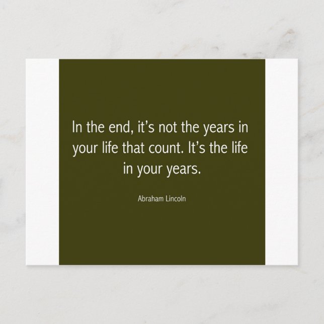 Carte Postale Citation célèbre d'Abraham Lincoln, Motivationnel (Devant)