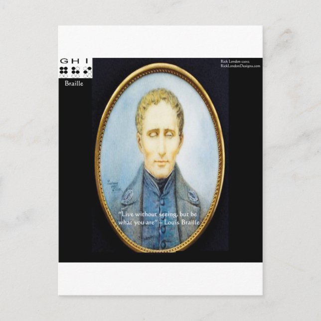 Carte Postale Citation célèbre de Louis Braille (Devant)