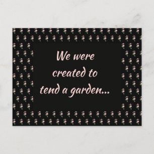 Carte Postale Citation chrétienne de fleur de rose rose Jardin