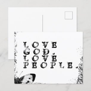 Carte Postale Citation chrétienne inspirante d'amour Dieu Amour 