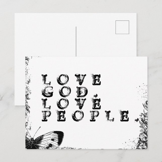 Carte Postale Citation chrétienne inspirante d'amour Dieu Amour  (Devant / Derrière)