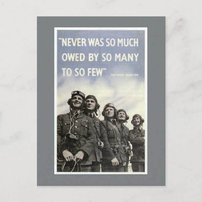 Carte Postale Citation Churchill de la 2e Guerre mondiale (Devant)