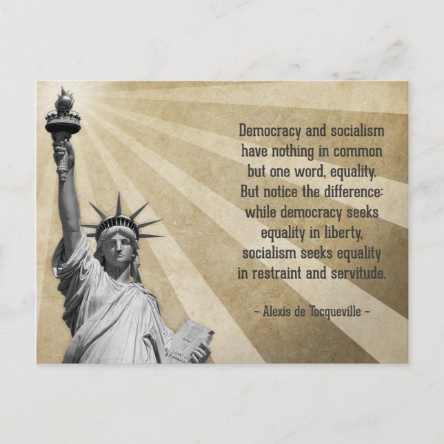 Carte Postale Citation d'Alexis de Tocqueville (Devant)