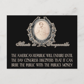 Carte Postale Citation d'Alexis de Tocqueville : La vie de
