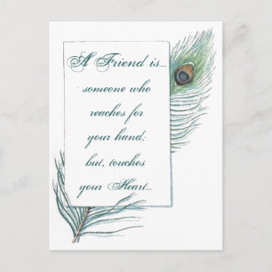 Carte Postale Citation d'amour de l'amitié Peacock Inspirationne