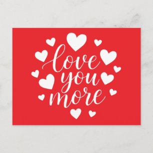 Carte Postale Citation d'amour moderne Cœurs blancs