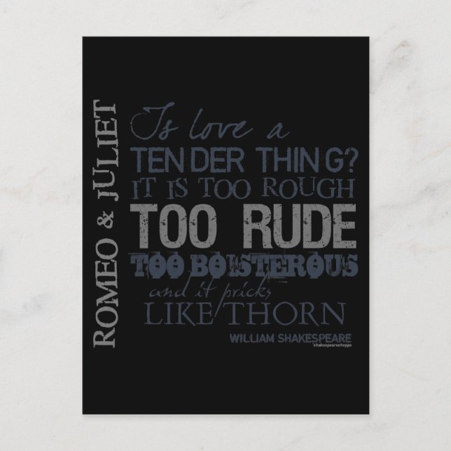Carte Postale Citation d'amour Romeo & Juliet (Devant)