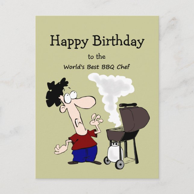 Carte Postale Citation d'anniversaire du meilleur chef barbecue  (Devant)