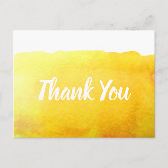 Carte Postale Citation d'art aquarelle jaune canari Merci (Devant)