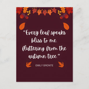 Carte Postale Citation d'automne Emily Bronte