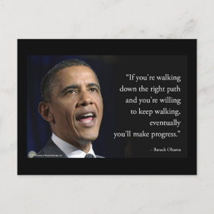 Carte Postale Citation de Barack Obama et "Faire des progrès"
