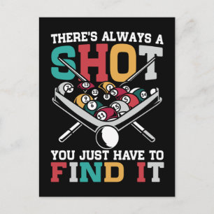 Carte Postale Citation de billard drôle joueur de 8 Ball